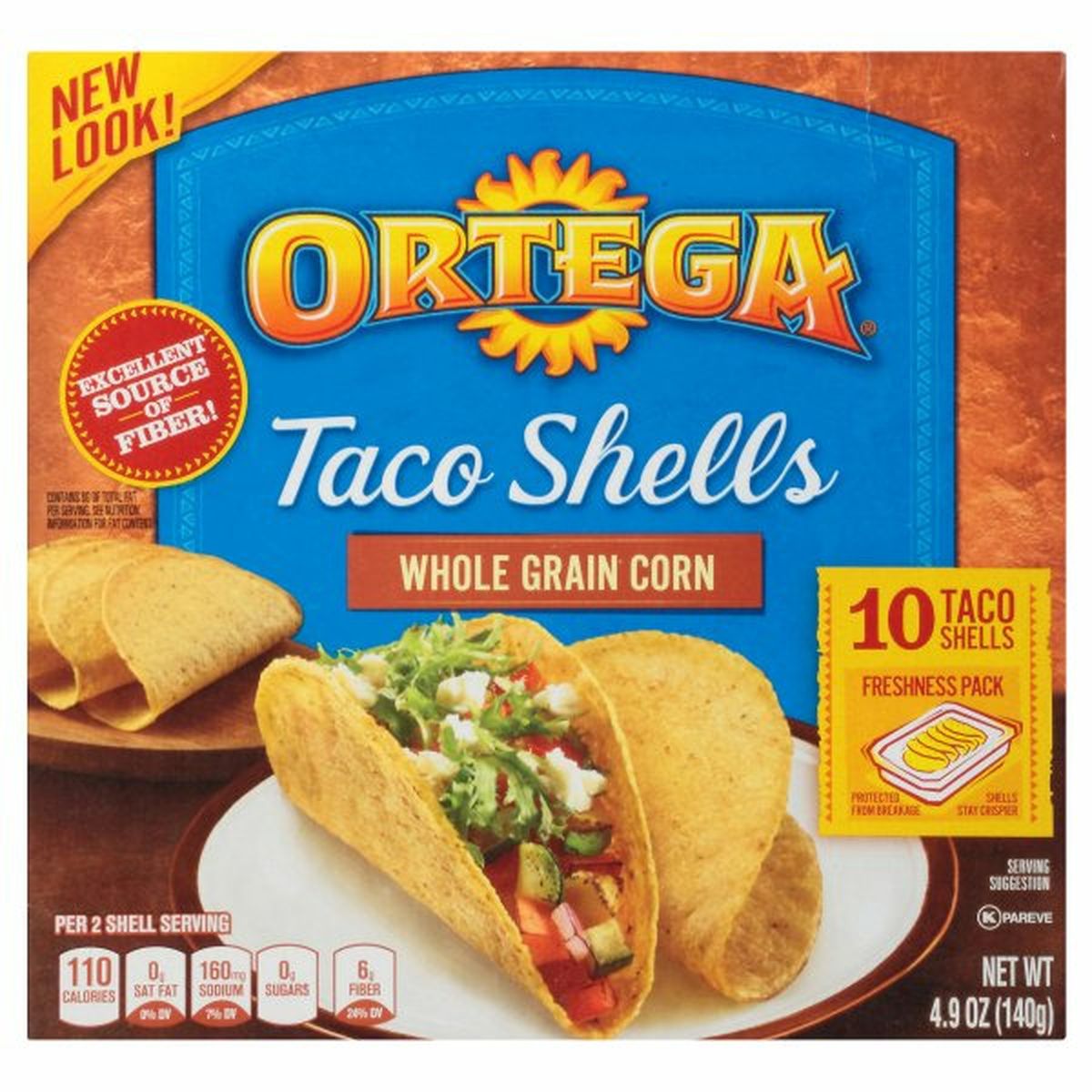 Calories in Ortega Taco Shells, Whole Grain Corn