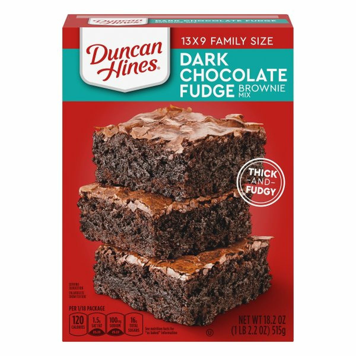 Calories in Duncan Hines Brownie Mix, Dark Chocolate Fudge, Family Size