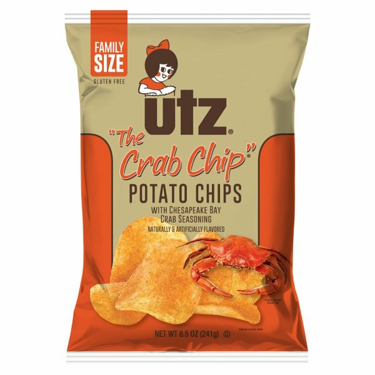 Calories in Utz Potato Chips, Crab Chip, Family Size