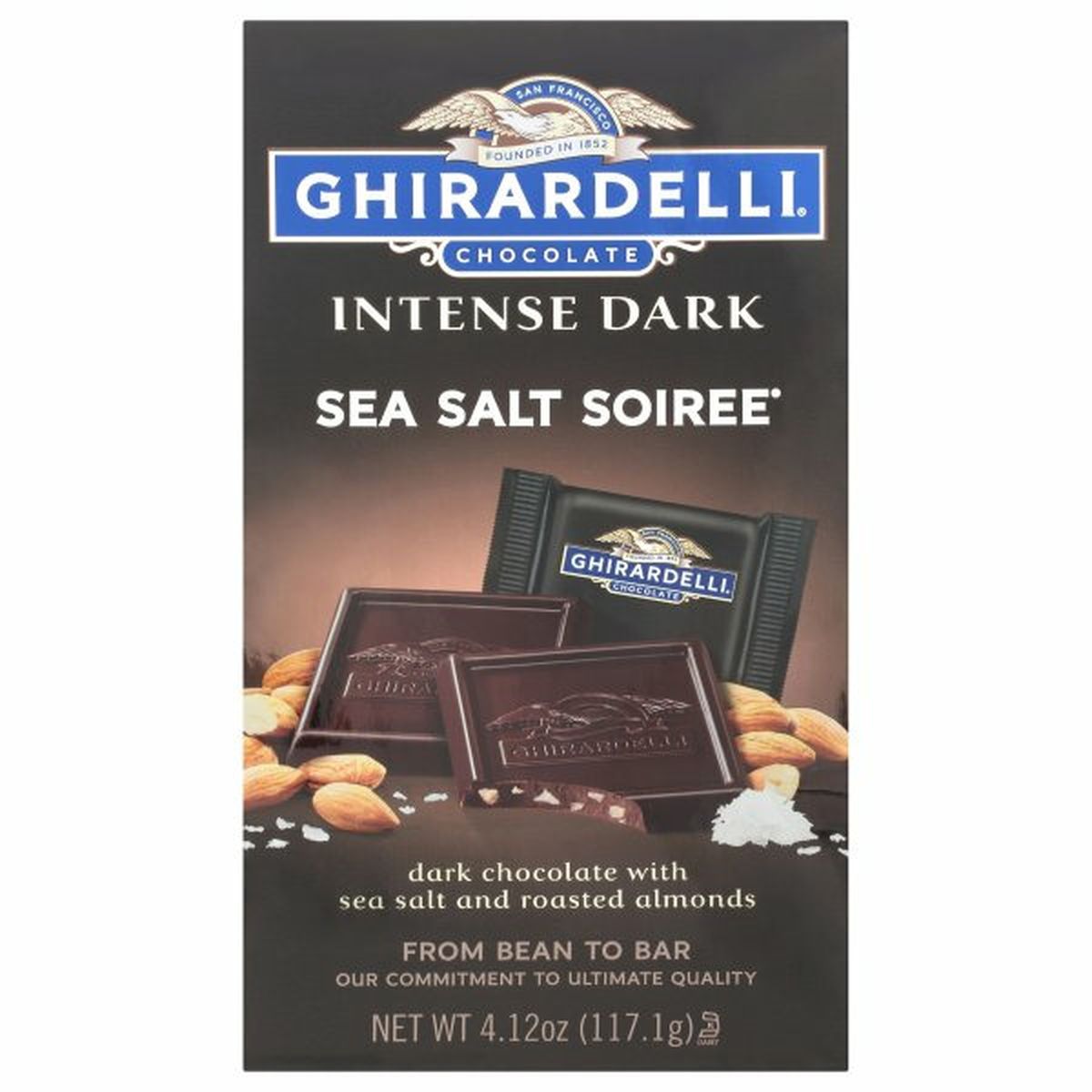 Calories in Ghirardelli Dark Chocolate, Intense, Sea Salt Soiree