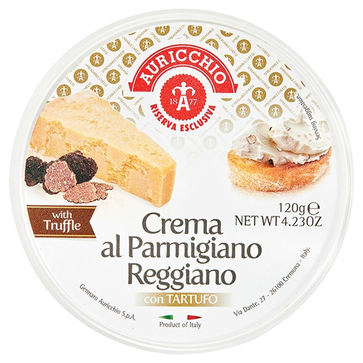 Calories in Riserva Esclusiva Auricchio Parmigiano Reggiano Crema with Truffles