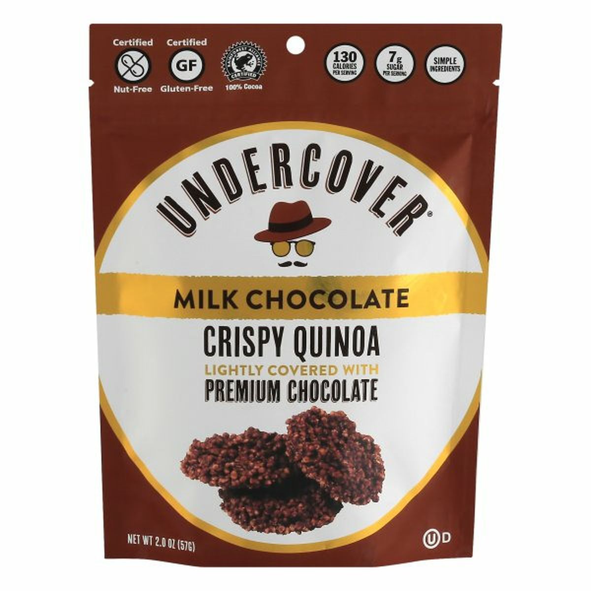 Calories in Undercover Crispy Quinoa, Milk Chocolate
