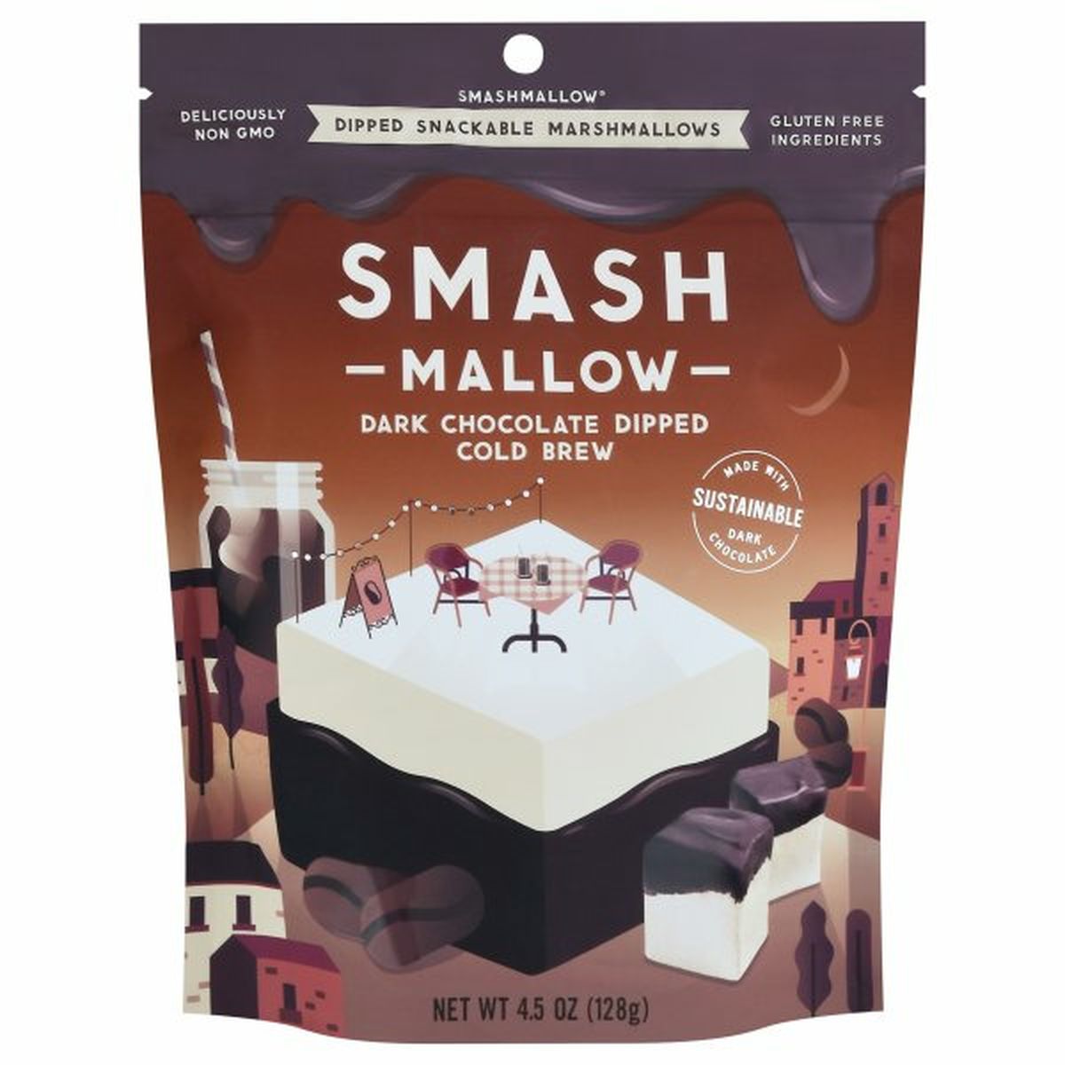 Calories in Smashmallow Snackable Marshmallows, Cold Brew, Dark Chocolate Dipped