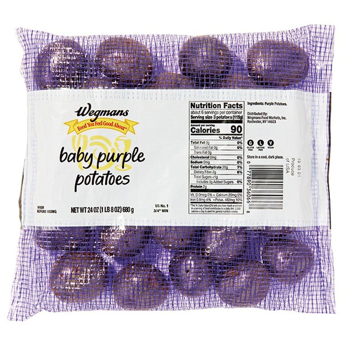 Calories in Wegmans Baby Purple Potatoes