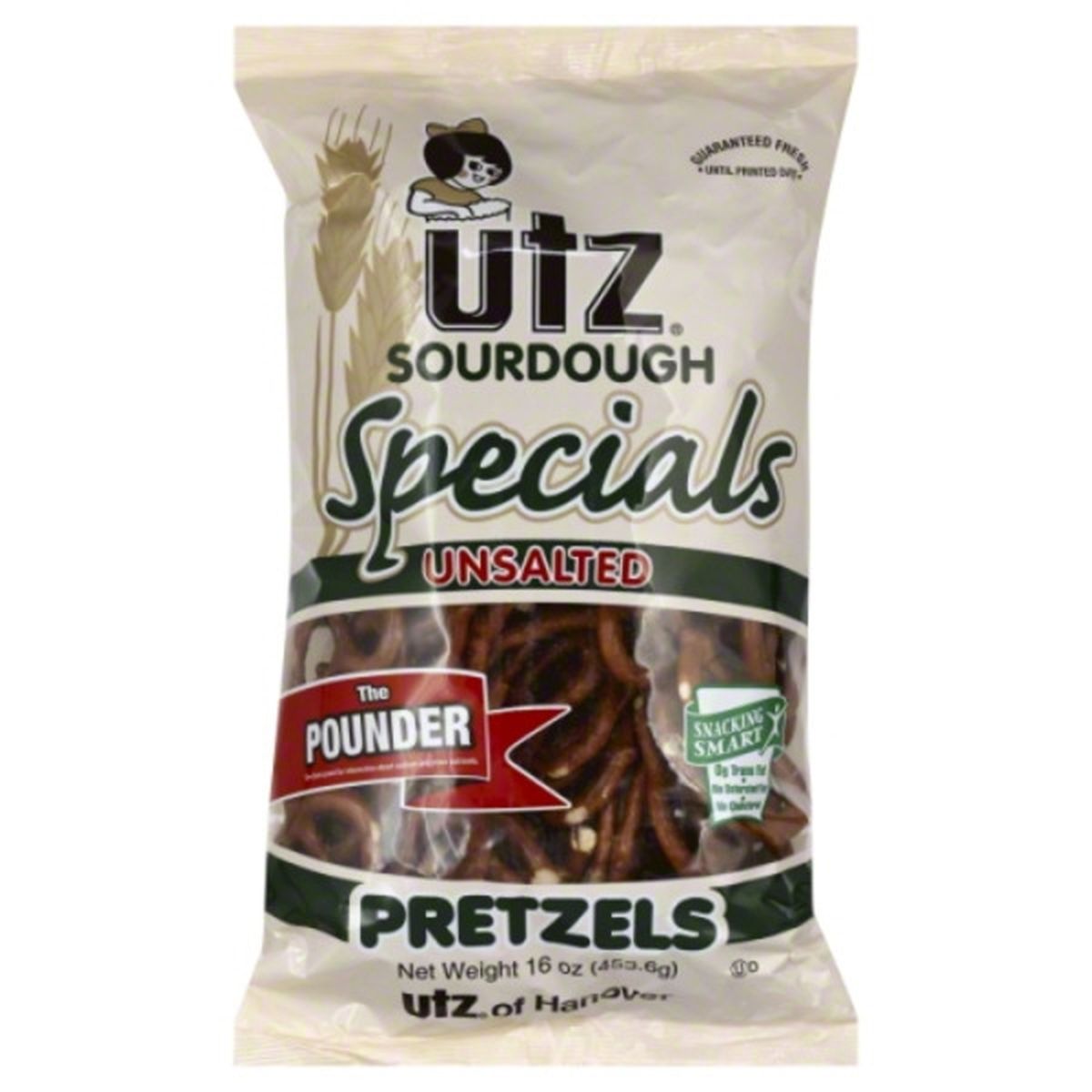 Calories in Utz Pretzels, Sourdough Specials, Unsalted, The Pounder