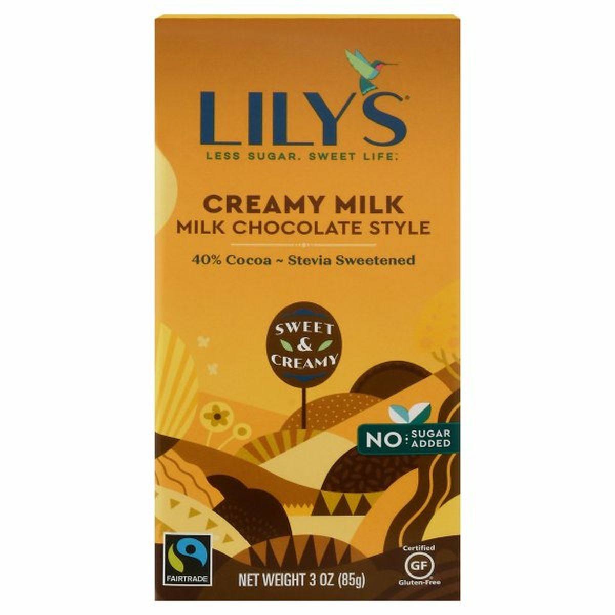 Calories in Lily's Milk Chocolate, Creamy Milk, 40% Cocoa