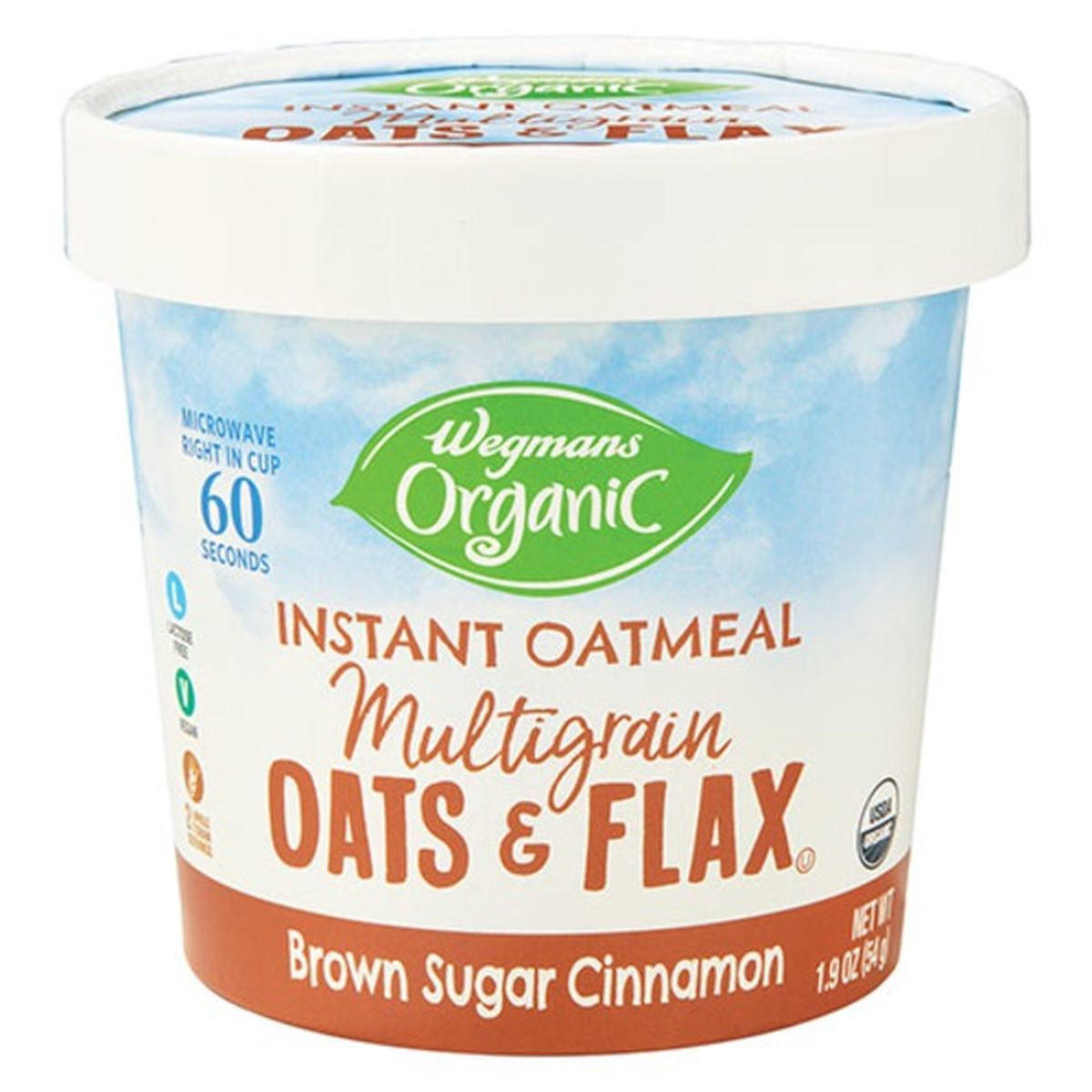 Calories in Wegmans Organic Brown Sugar Cinnamon Oats & Flax Instant Oatmeal
