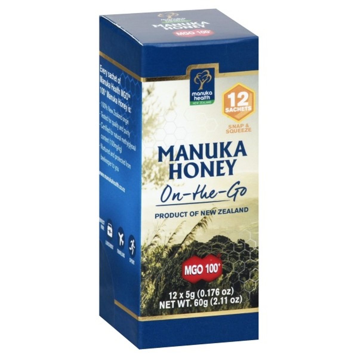 Calories in Manuka Health Manuka Honey, MGO 100+, On-the-go, Sachets
