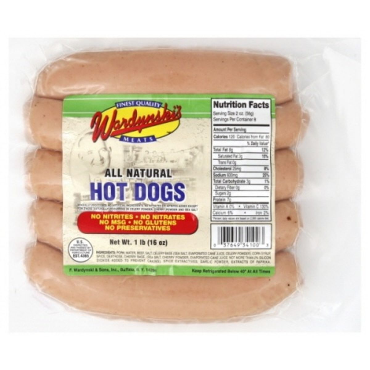 Calories in Wardynskis Hot Dogs