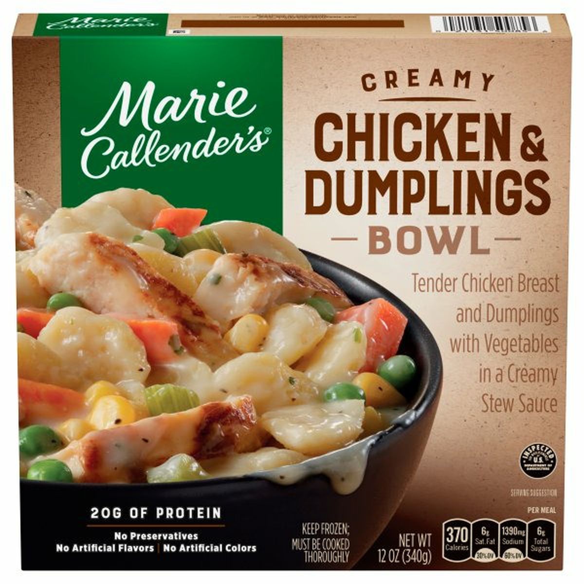 Calories in Marie Callender's Bowl, Creamy Chicken & Dumplings