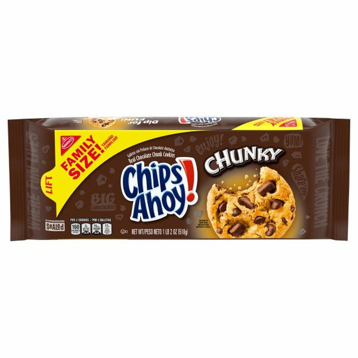 Calories in Chips Ahoy! Cookies, Chunky, Family Size