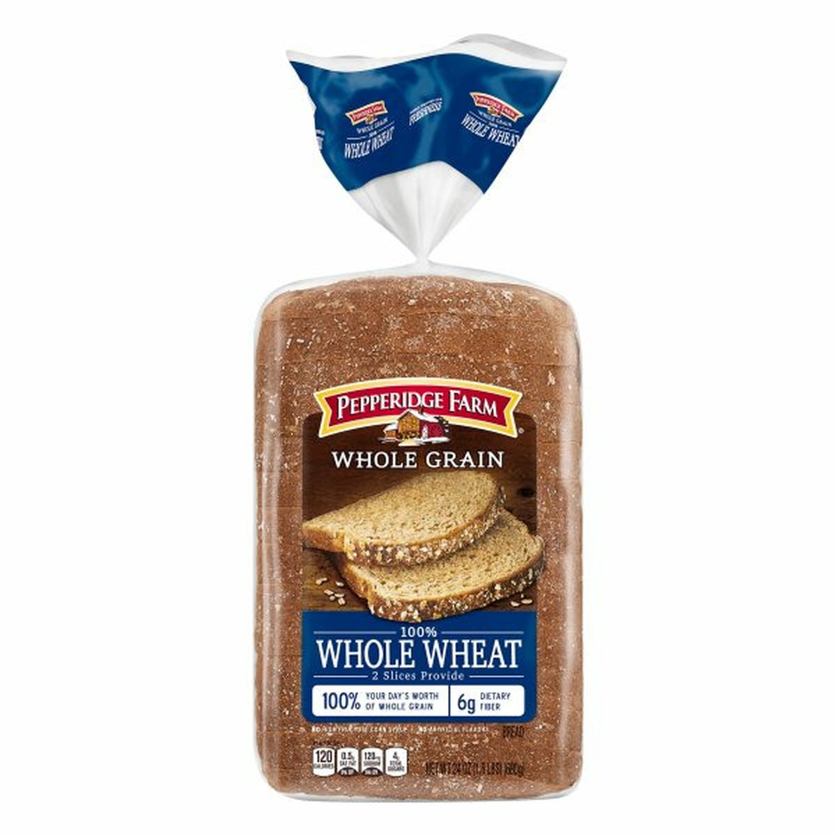 Calories in Pepperidge Farms  Whole Grain Bread, Whole Grain, 100% Whole Wheat
