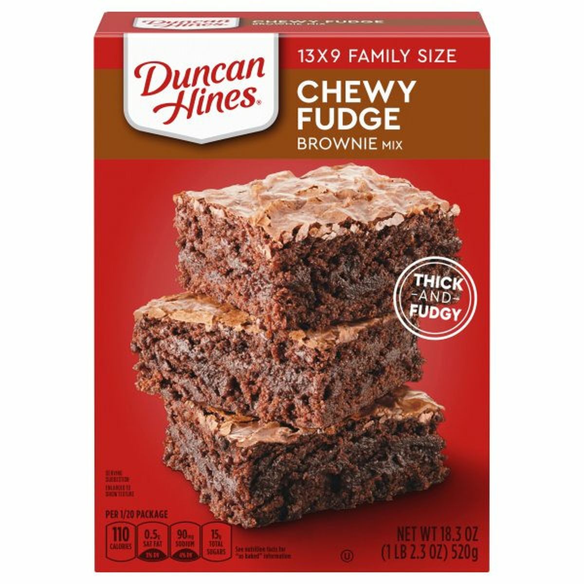 Calories in Duncan Hines Brownie Mix, Chewy Fudge, Family Size