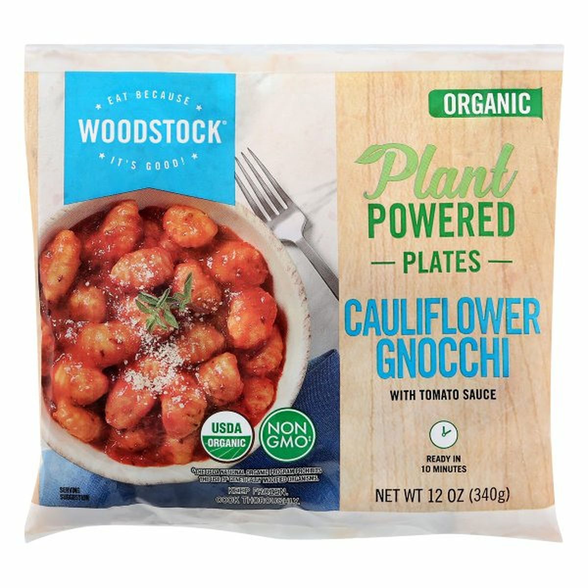 Calories in WOODSTOCK Cauliflower Gnocchi, Organic, Plant Powered Plates