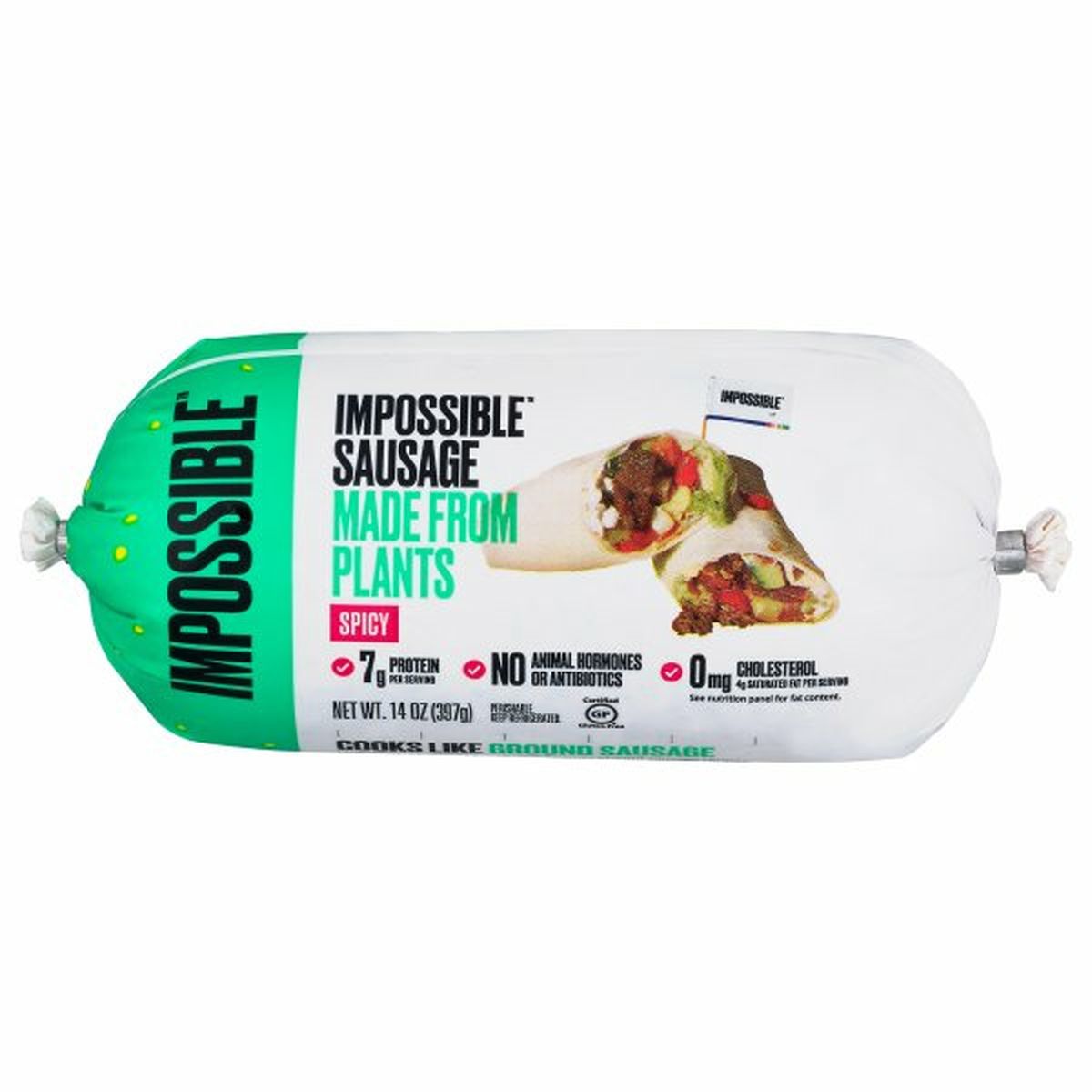 Calories in Impossible Foods Sausage, Spicy, Ground