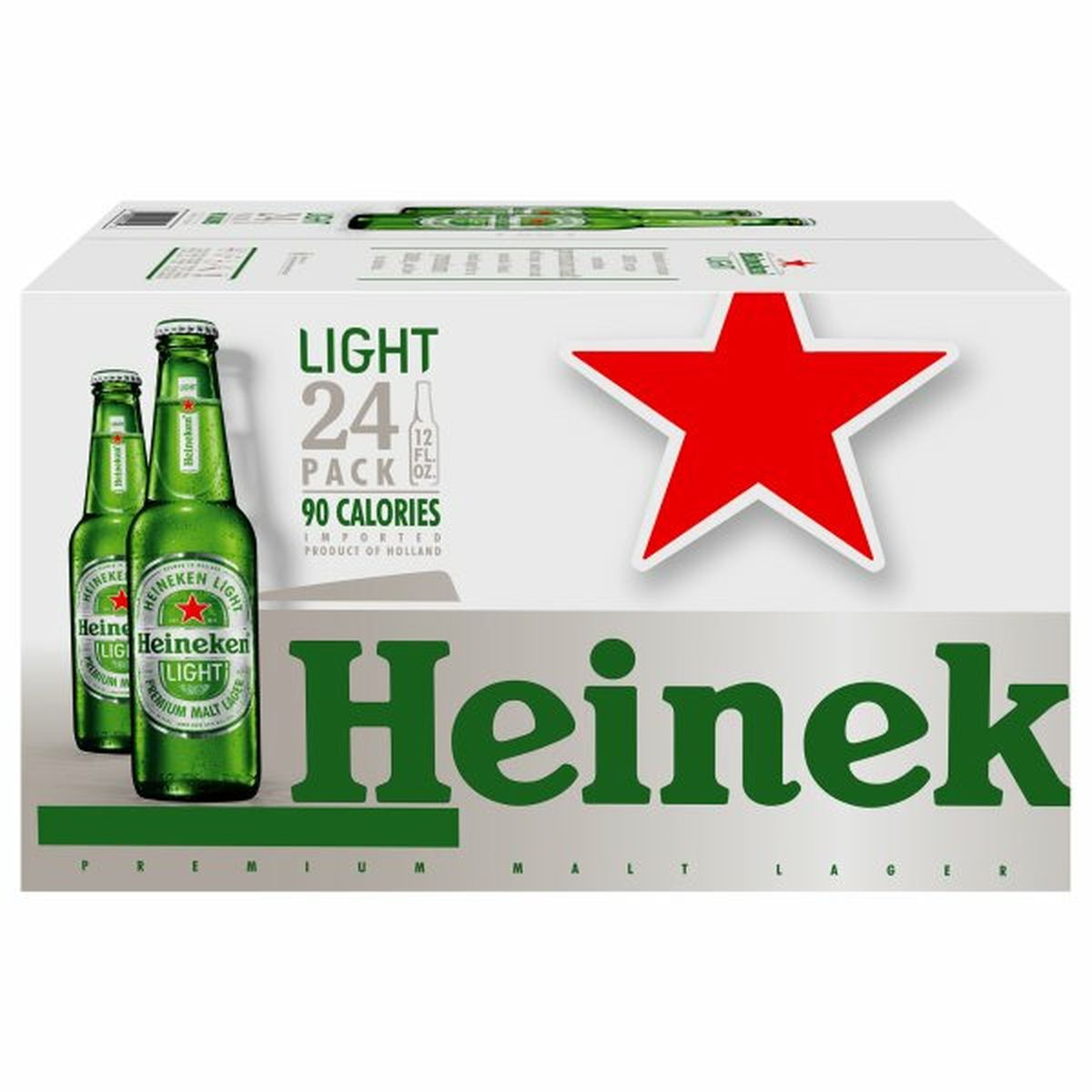 Calories in Heineken Premium Lager Beer, Light 24/12 oz bottles