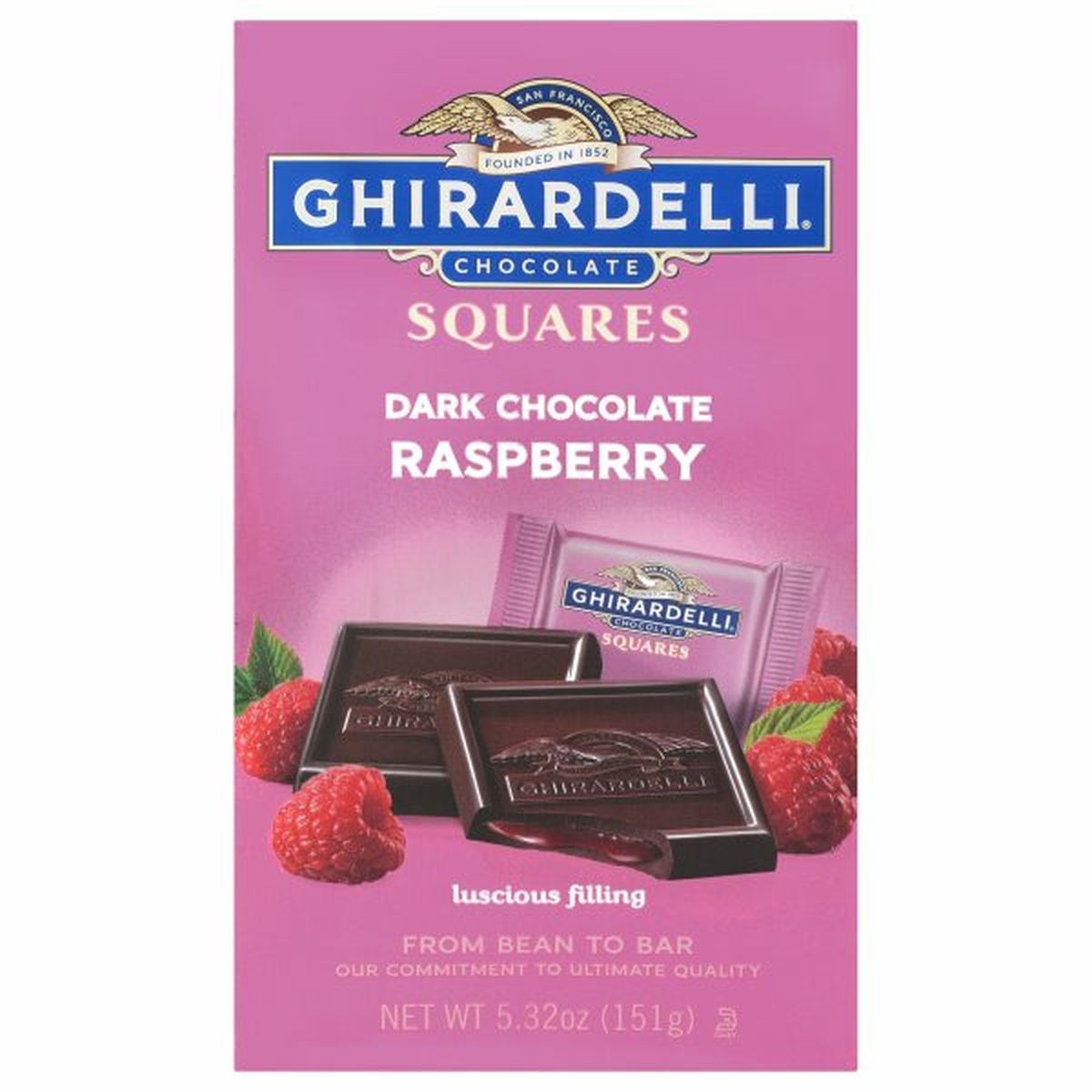 Calories in Ghirardelli Dark Chocolate Squares, Raspberry