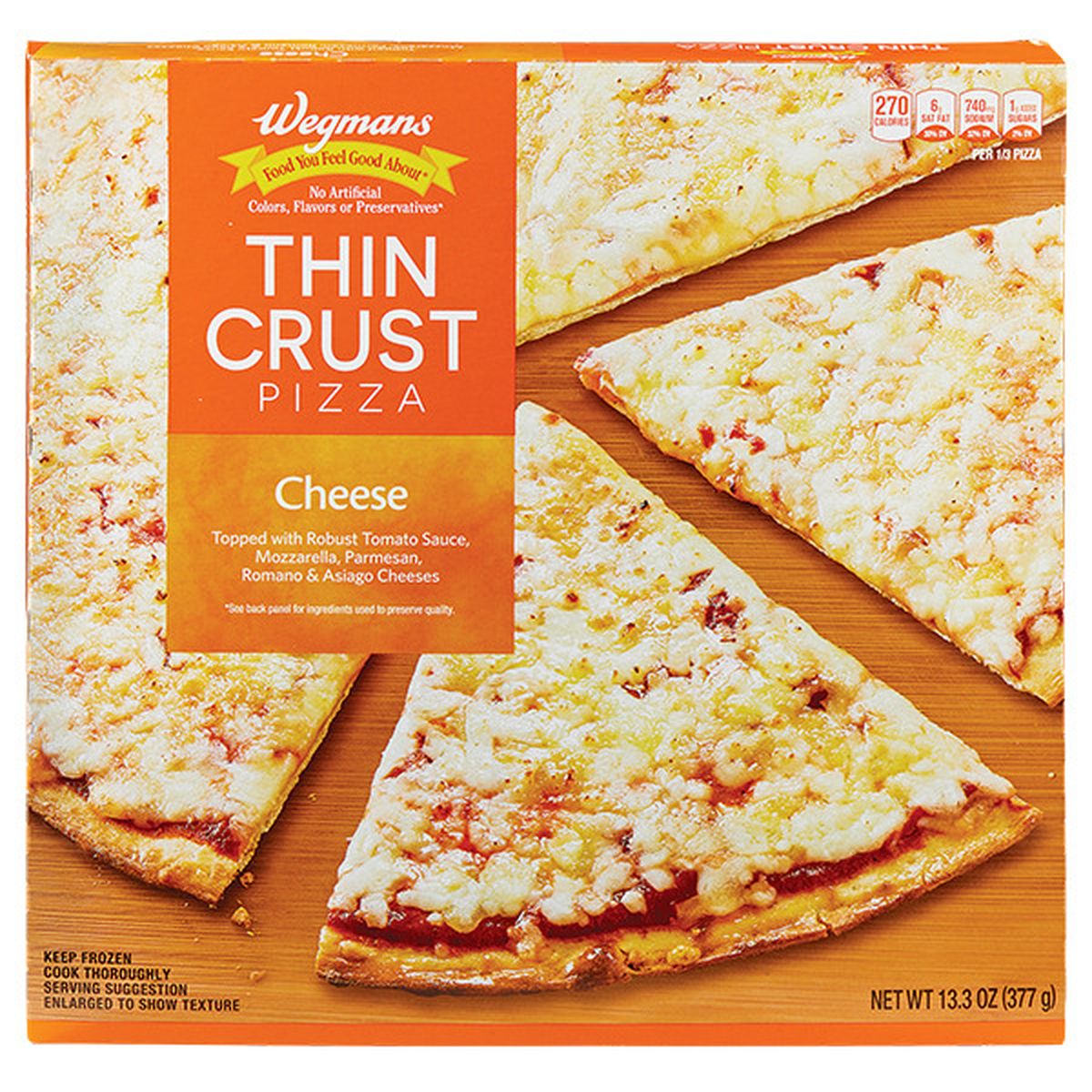 Calories in Wegmans Thin Crust Cheese Pizza