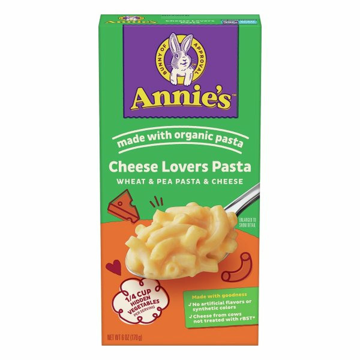Calories in Annie's Pasta, Cheese Lovers