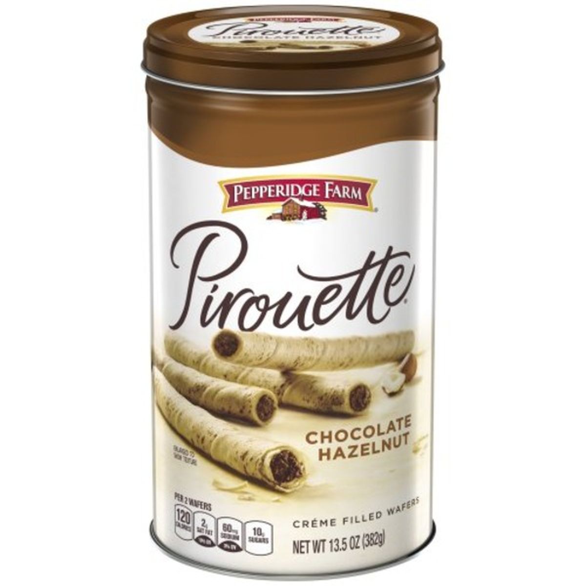Calories in Pepperidge Farms  Pirouettes Pirouette Creme Filled Wafers Chocolate Hazelnut Cookies