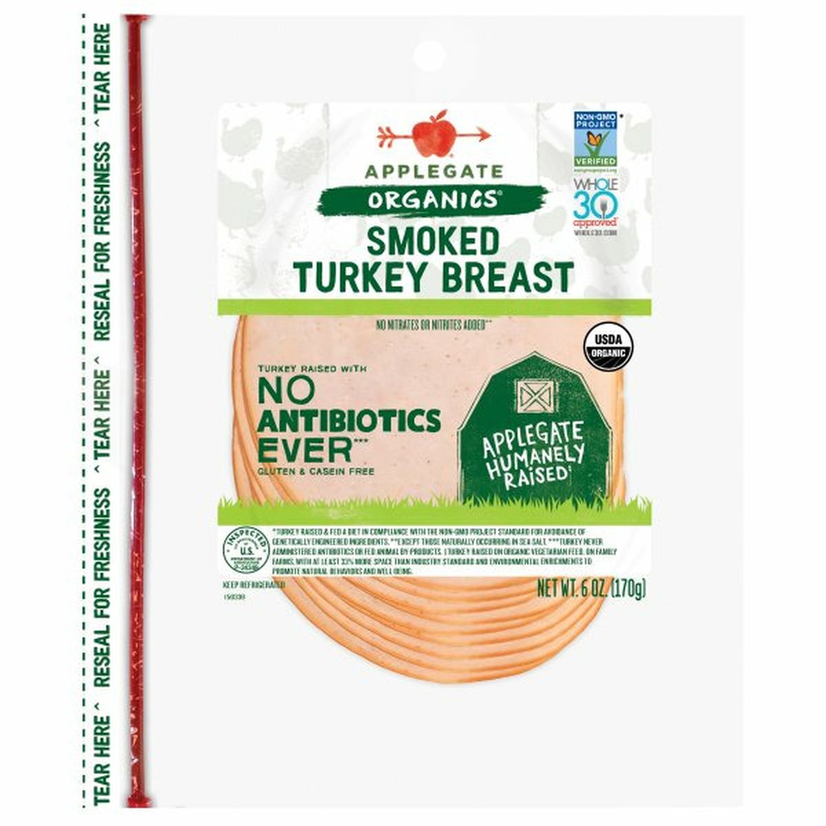 Calories in Applegate Turkey Breast, Smoked