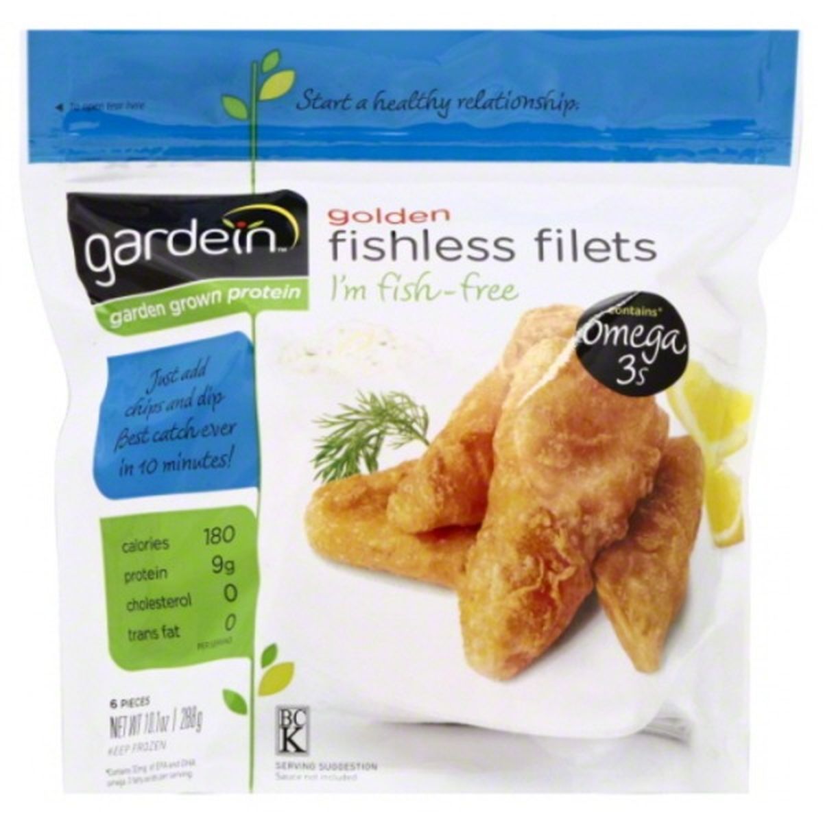 Calories in gardein Fishless Filets, Golden
