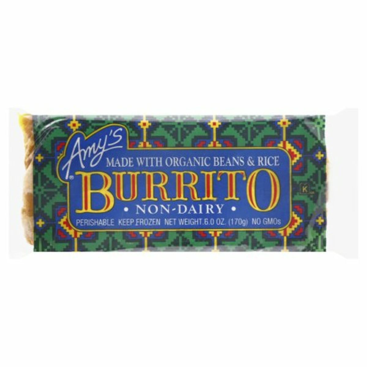 Calories in Amy's Kitchen Burrito, Non-Dairy