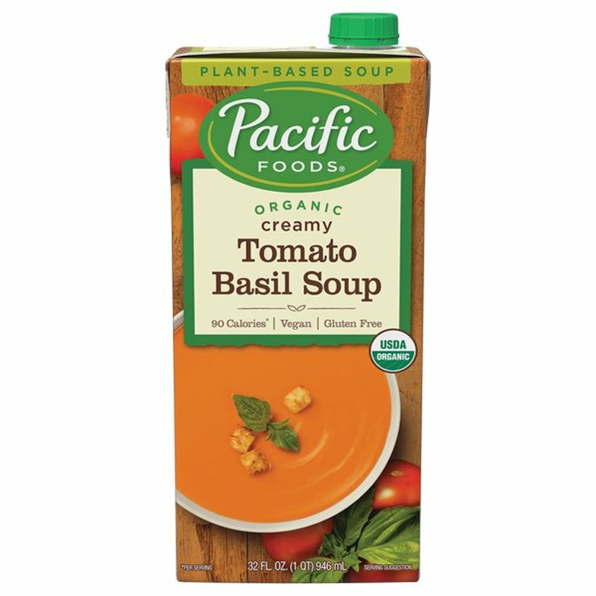 Calories in Pacific Soup, Organic, Tomato Basil, Creamy