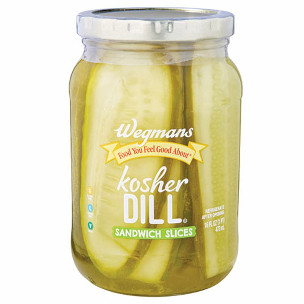 Calories in Wegmans Kosher Dill Sandwich Slice Pickles