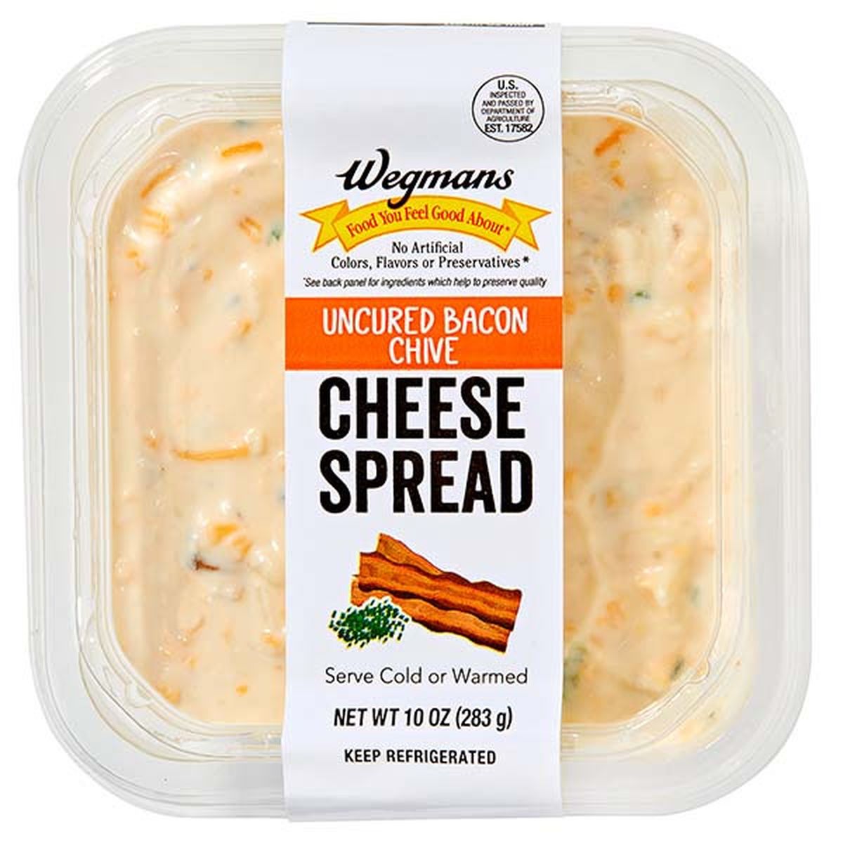 Calories in Wegmans Uncured Bacon Chive Cheese Spread