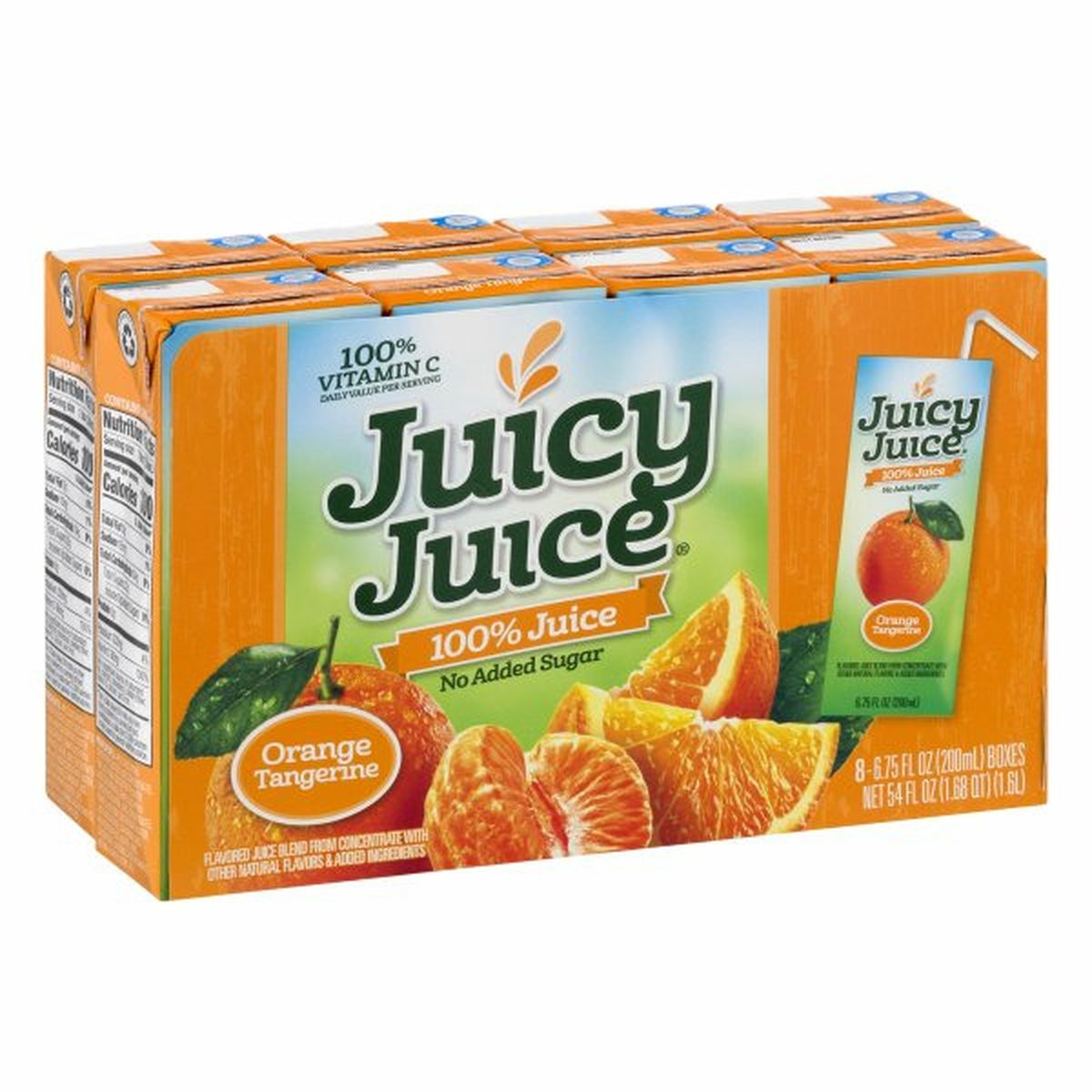 Calories in Juicy Juice 100% Juice, Orange Tangerine, 8 Pack