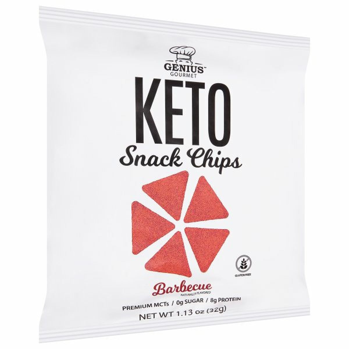 Calories in Genius Gourmet Snack Chips, Keto, Barbecue