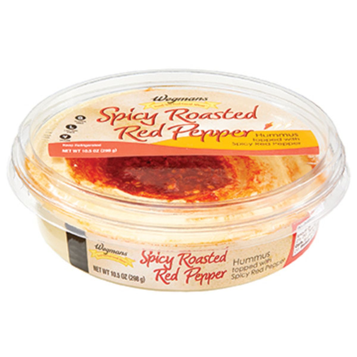 Calories in Wegmans Original Hummus Topped with Spicy Roasted Red Pepper