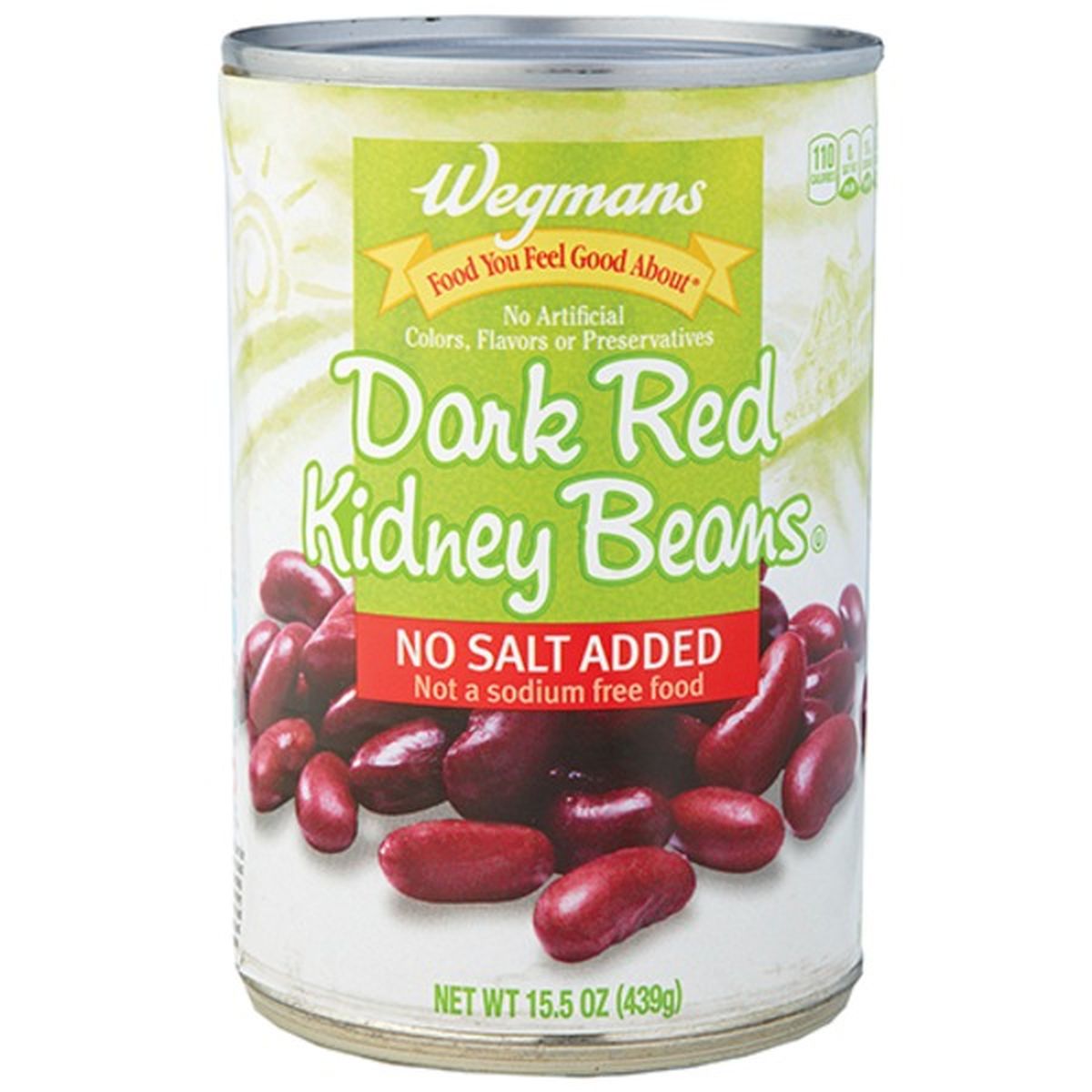 Calories in Wegmans Dark Red Kidney Beans, No Salt Added