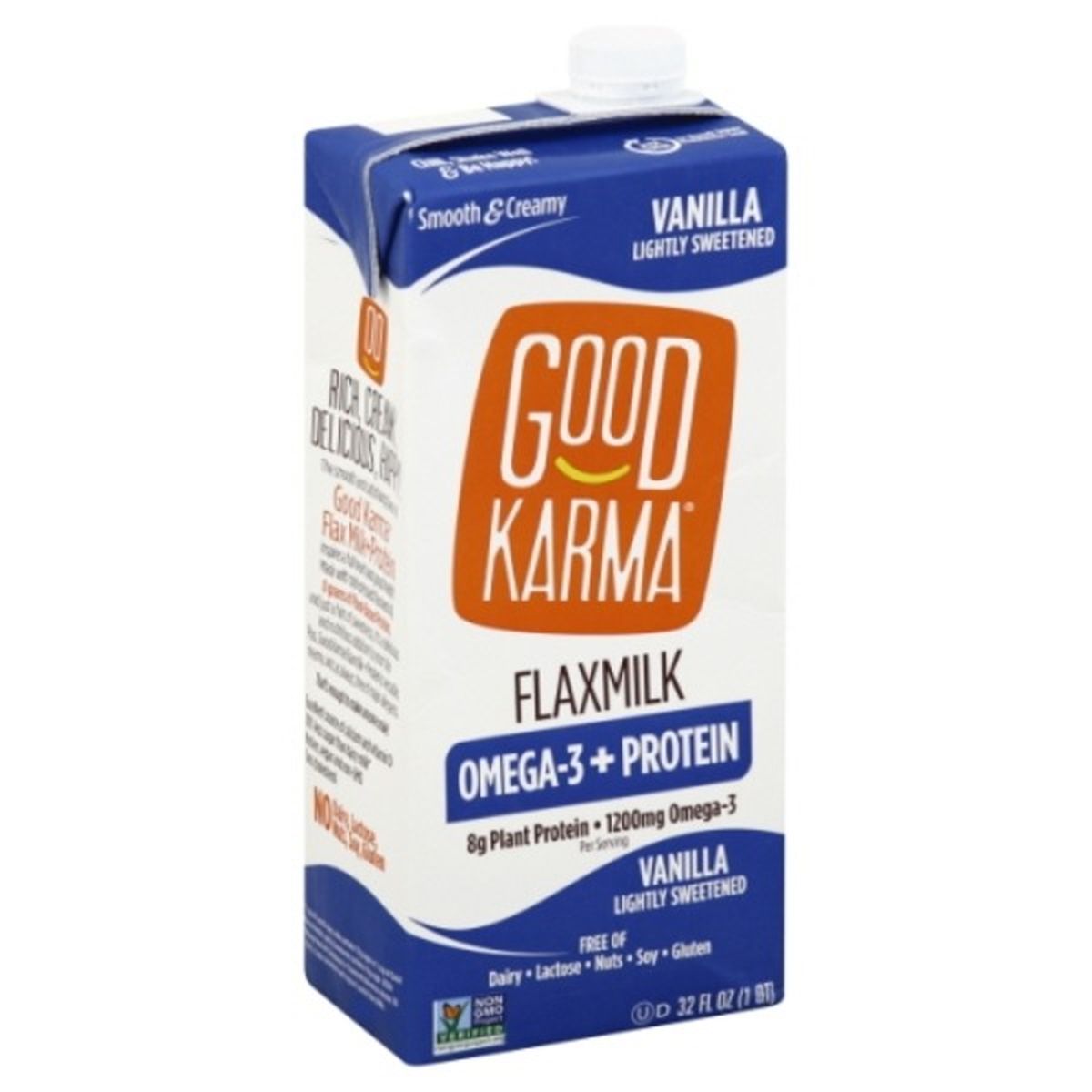 Calories in Good Karma Flaxmilk, Lightly Sweetened, Vanilla