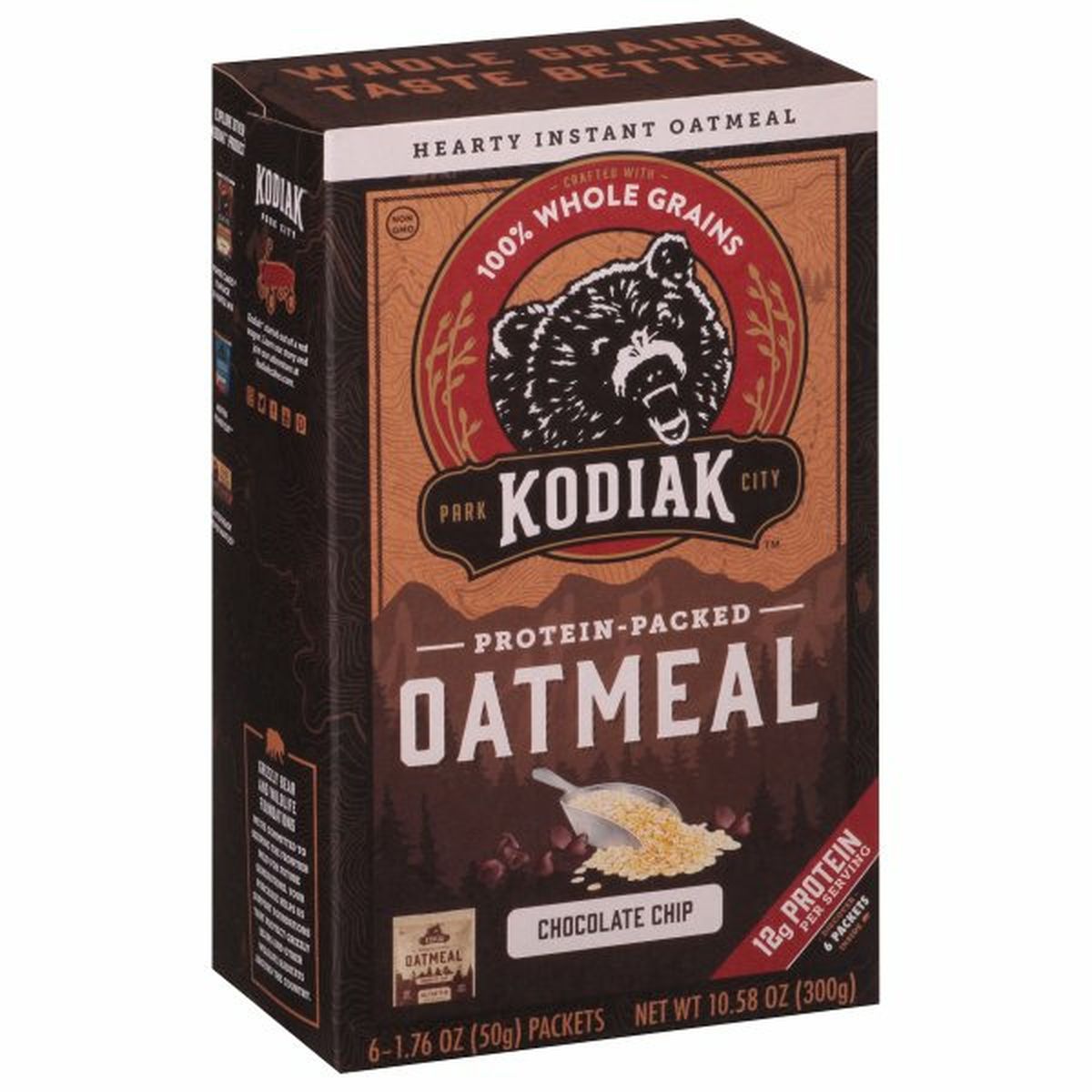 Calories in Kodiak Oatmeal, Chocolate Chip, Protein-Packed
