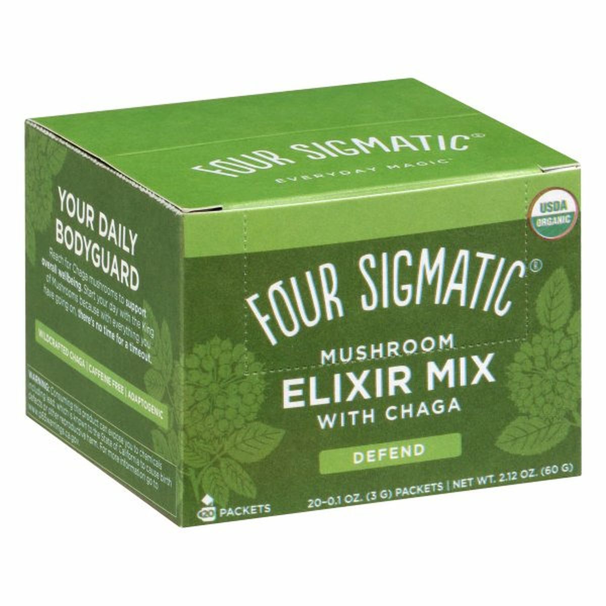 Calories in Four Sigmatic Elixir Mix, Mushroom, Defend, 20 Pack