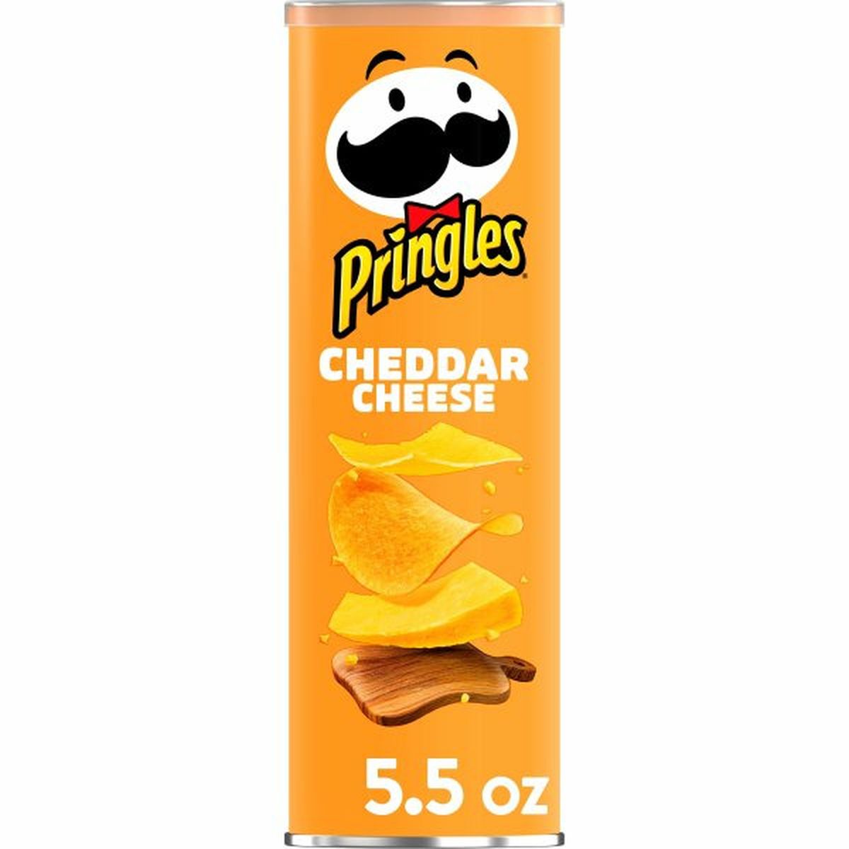 Calories in Pringles Salty Snacks Pringles Potato Crisps Chips, Cheddar Cheese, Snacks On The Go, 5.5oz
