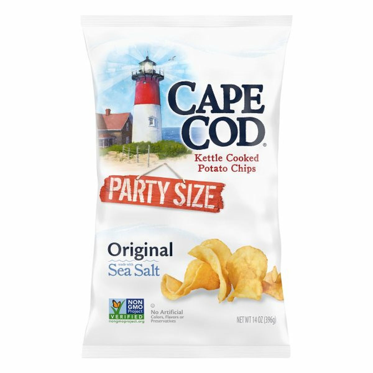 Calories in Cape Cods Potato Chips, Original, Kettle Cooked, Party Size