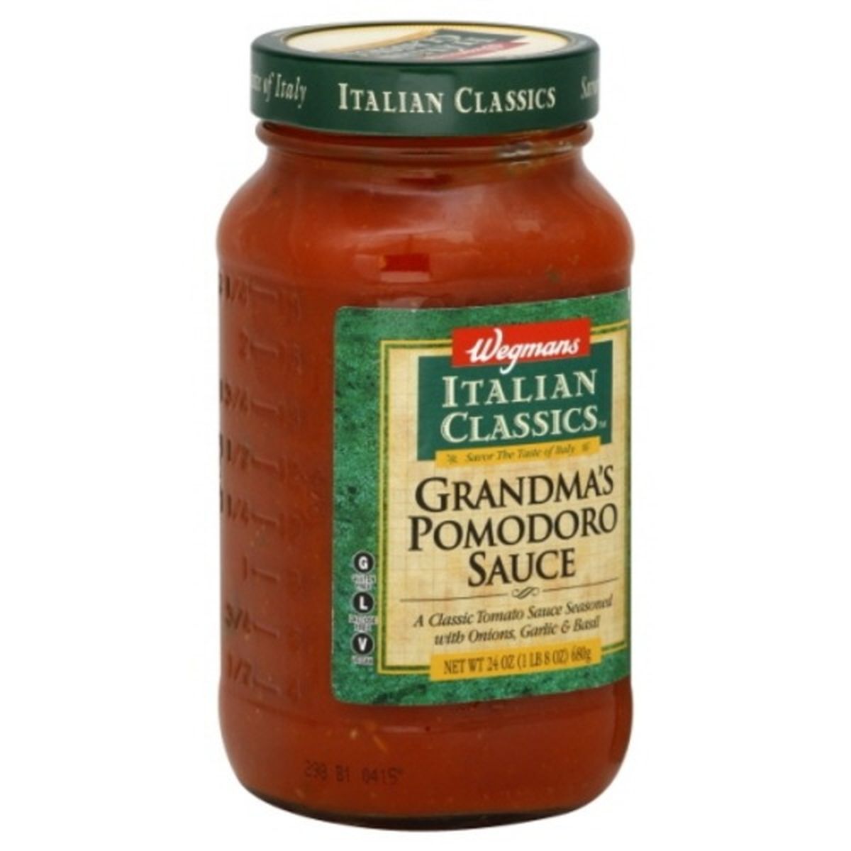Calories in Wegmans Italian Classics Grandma's Pomodoro Pasta Sauce