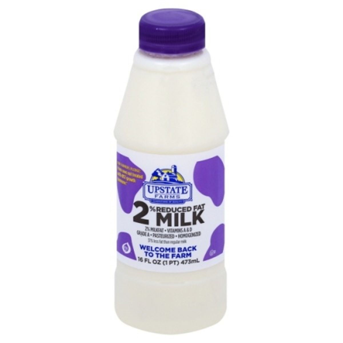 Calories in Upstate Farms Milk, Reduced Fat, 2% Milkfat