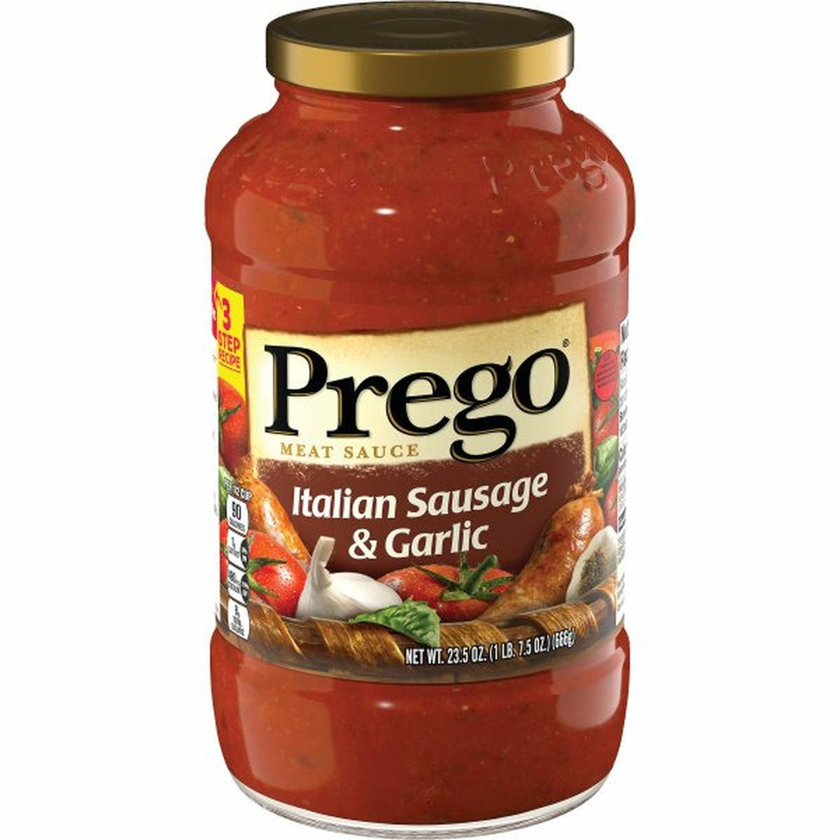 Calories in Pregos Italian Sausage & Garlic Meat Sauce