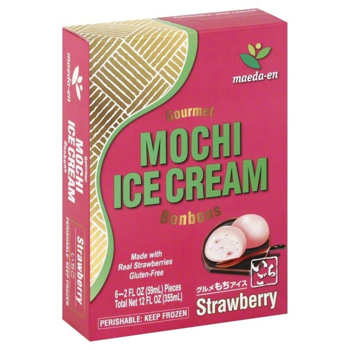 Calories in Maeda En Ice Cream, Mochi, Strawberry