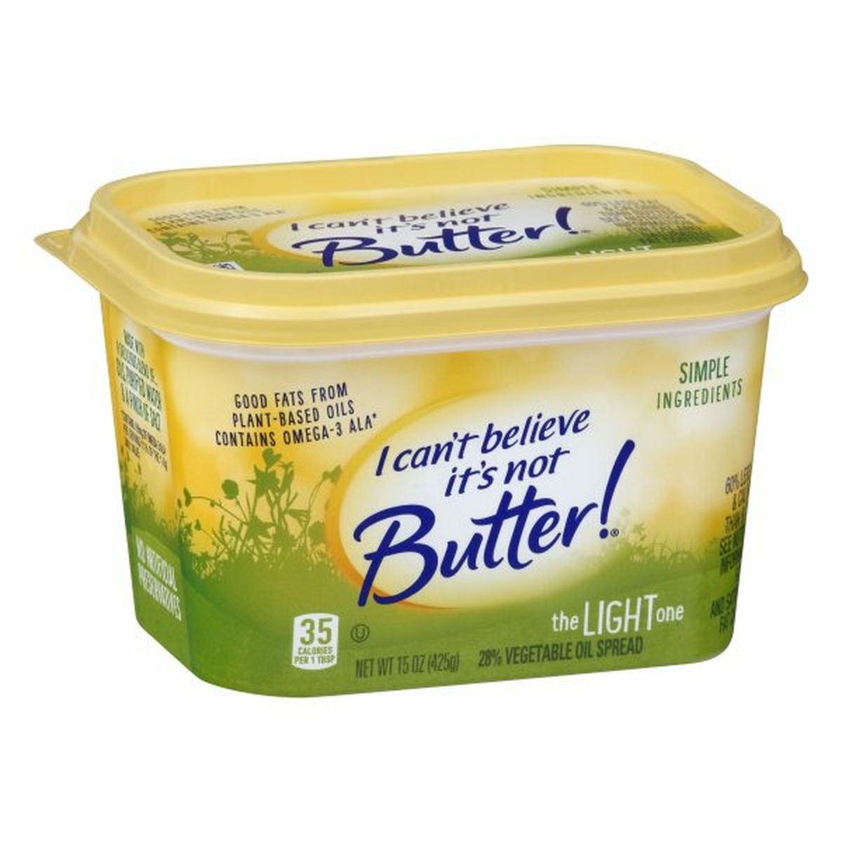 Calories in I Can't Believe It's Not Butter Vegetable Oil Spread, 28%, The Light One