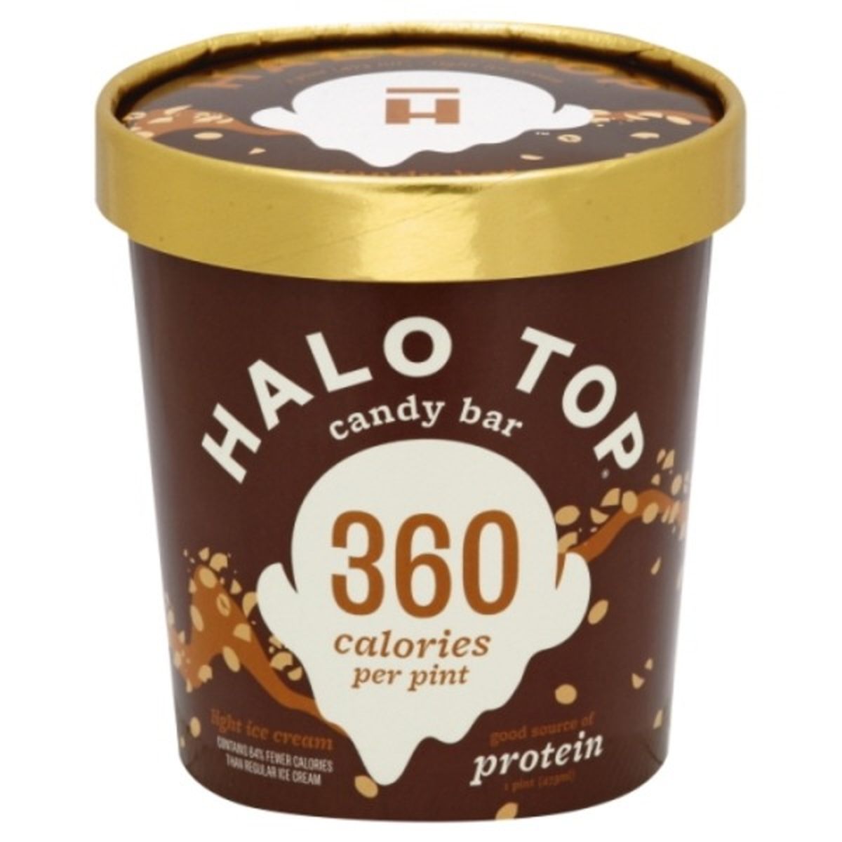 Calories in Halo Top Ice Cream, Light, Candy Bar