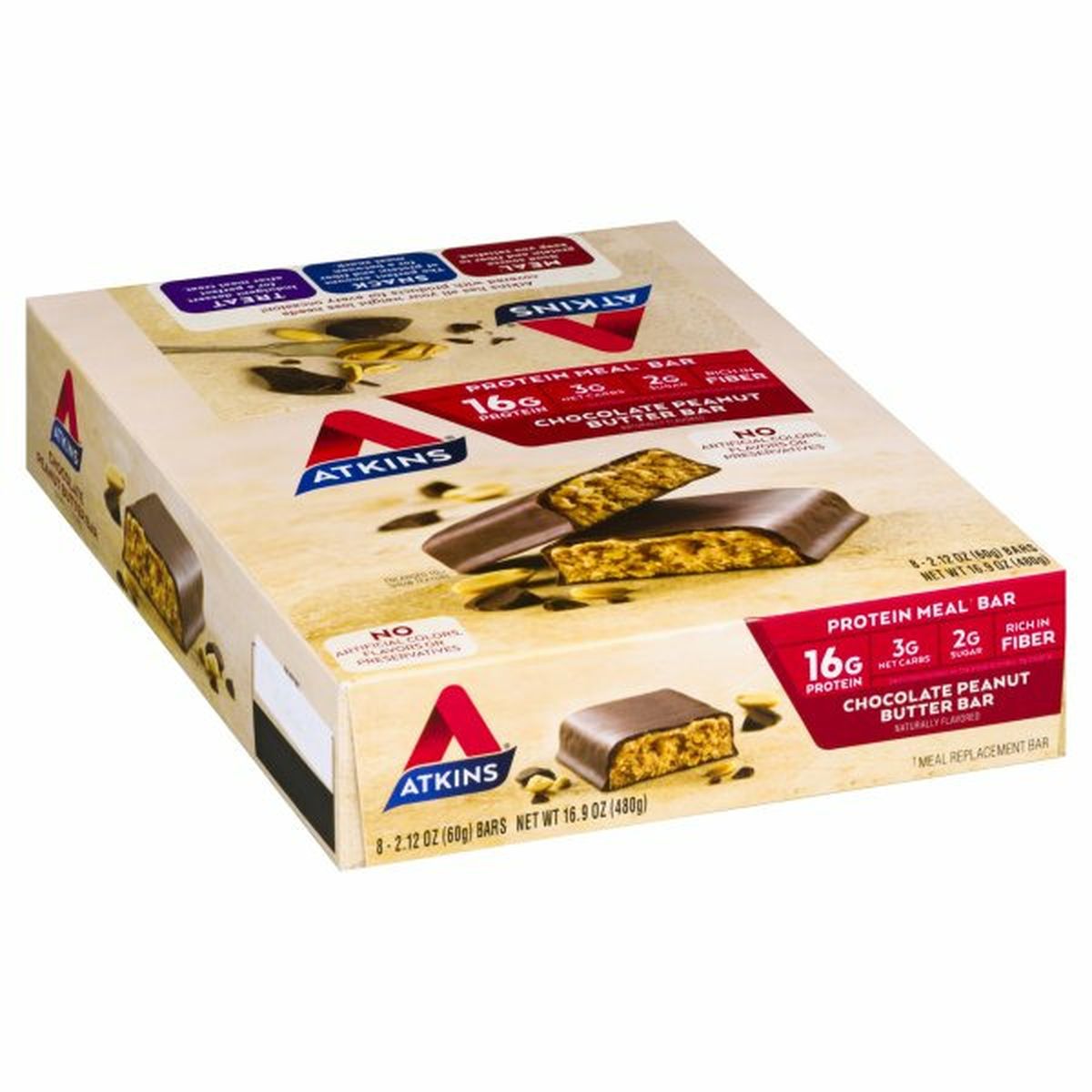 Calories in Atkins Protein Meal Bar, Chocolate Peanut Butter