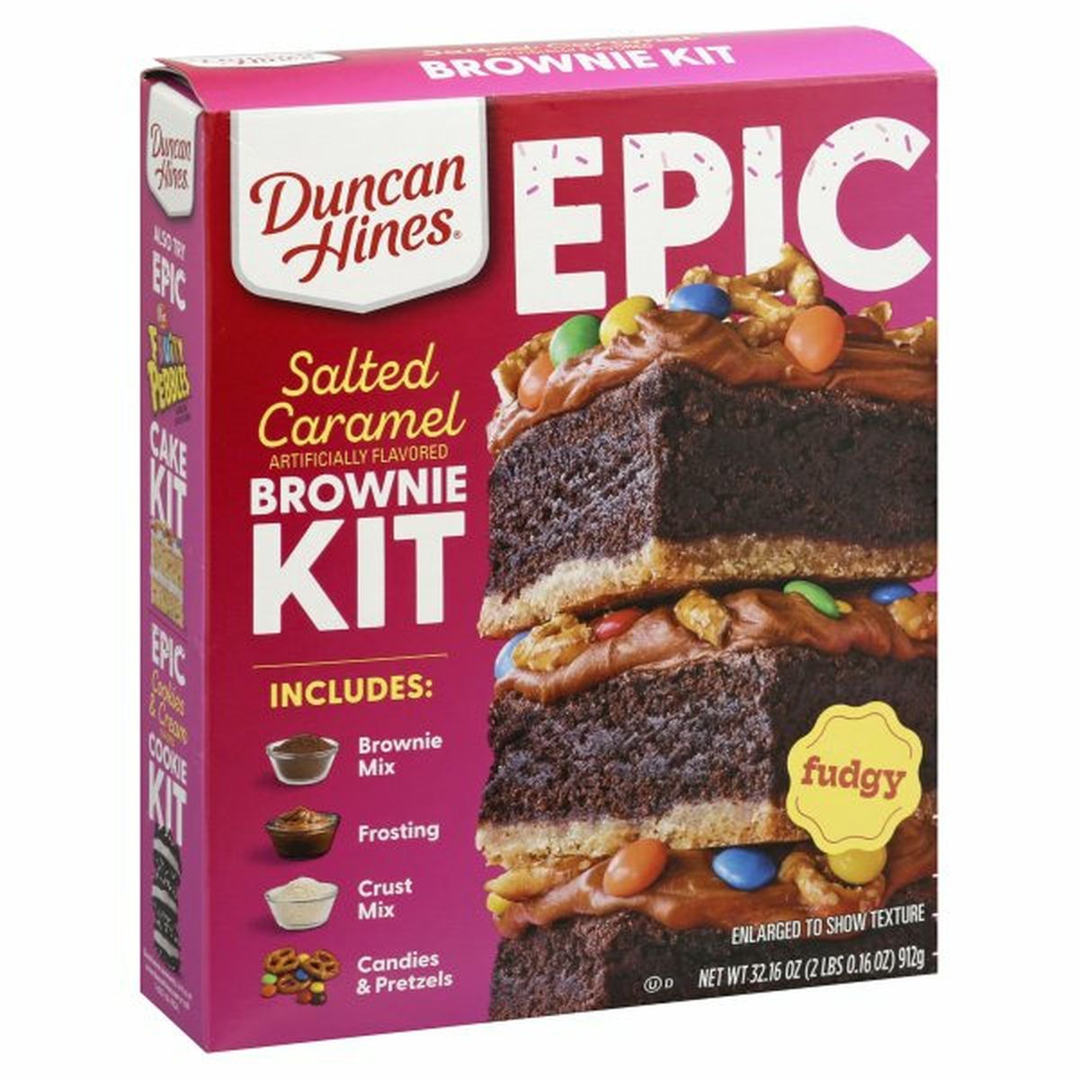 Calories in Duncan Hines Epic Brownie Kit, Salted Caramel, Fudgy