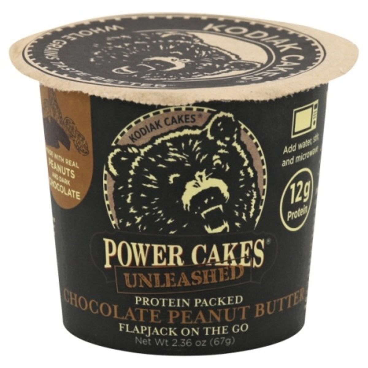 Calories in Kodiak Cakes Power Cakes Unleashed Flapjack On the Go, Chocolate Peanut Butter