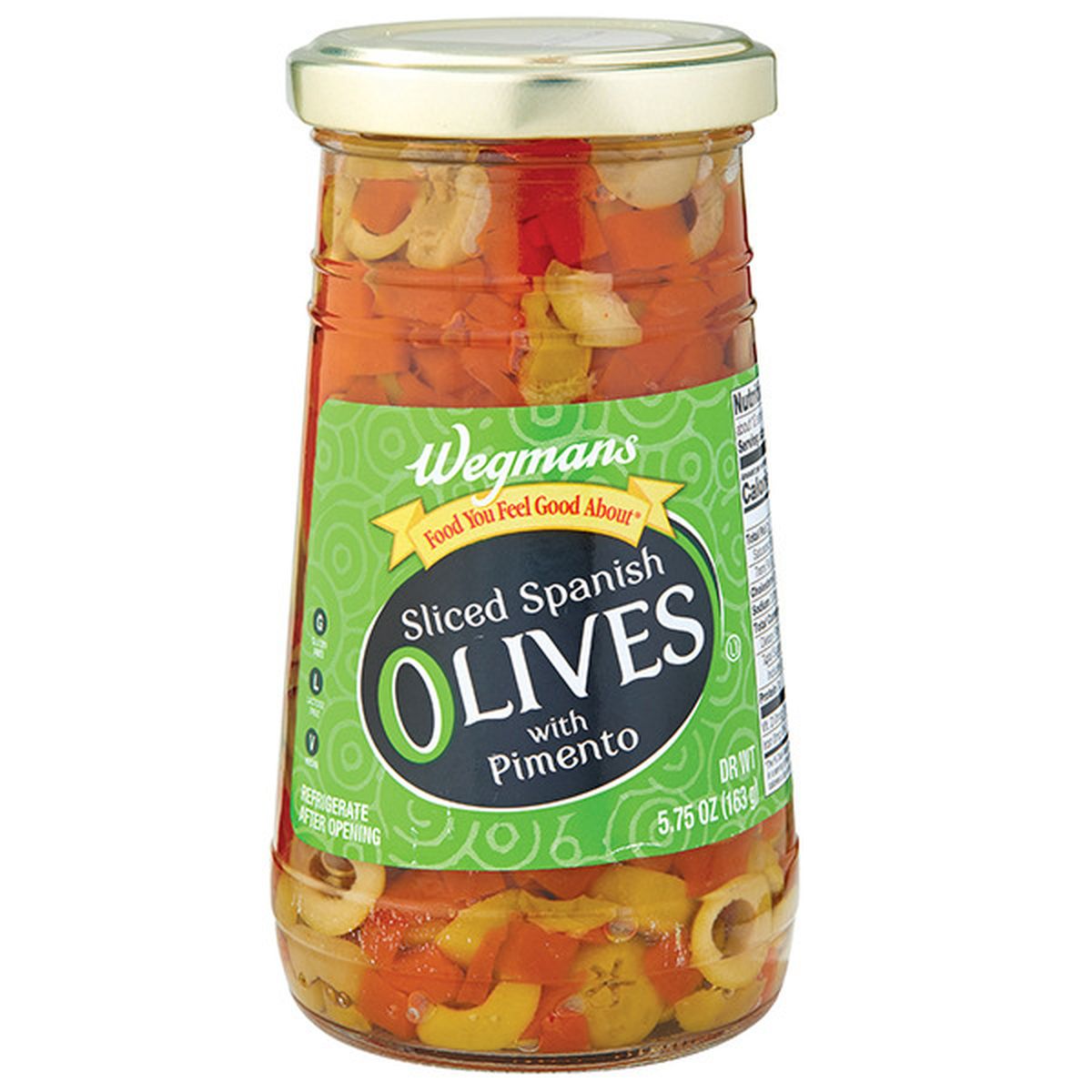 Calories in Wegmans Sliced Spanish Salad Olives with Pimento