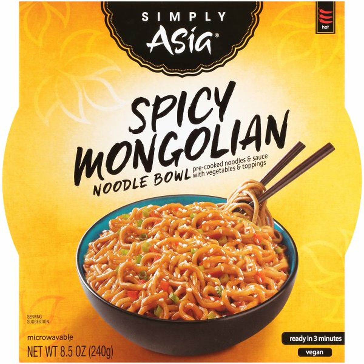 Calories in Simply Asias  Spicy Mongolian Noodle Bowl